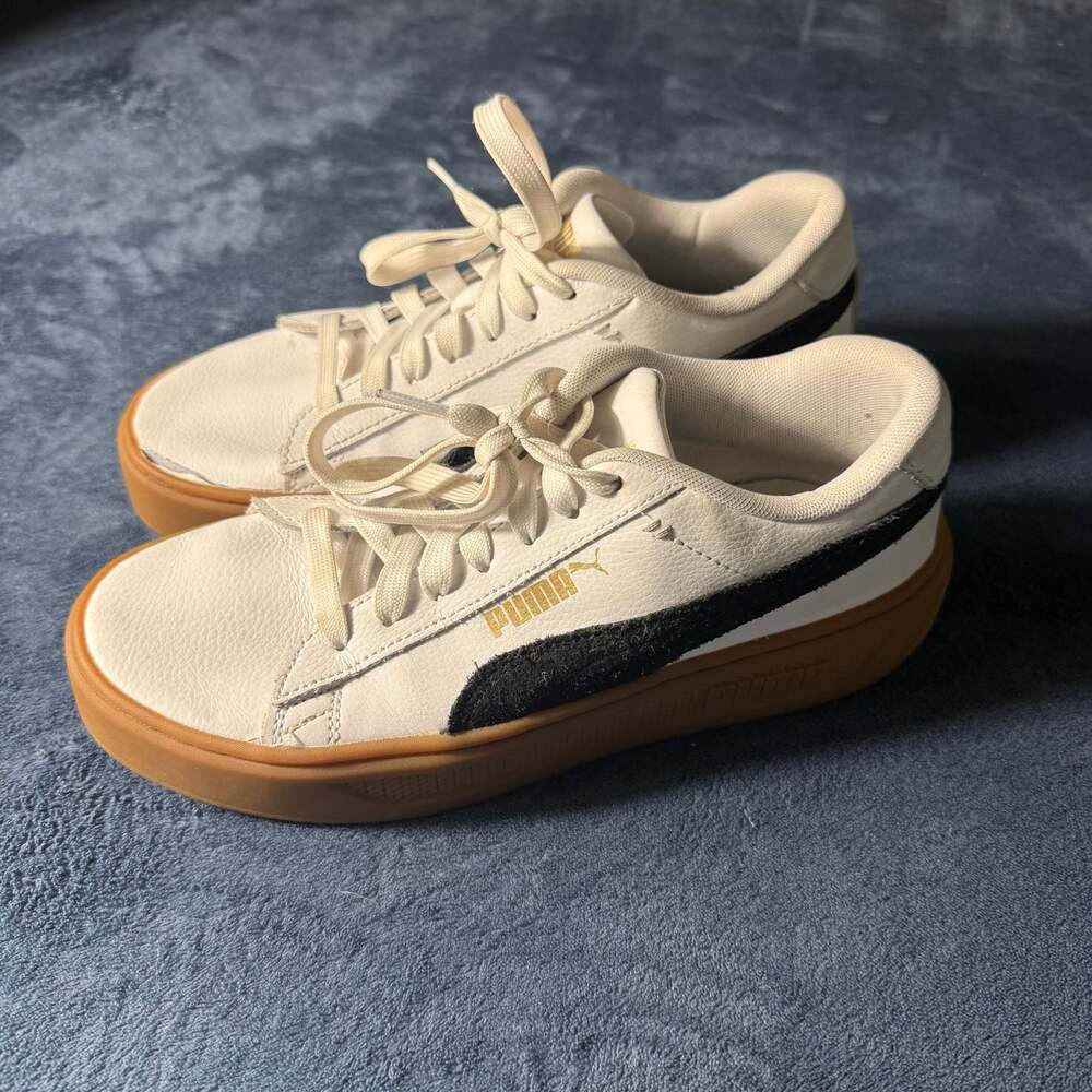 Puma Women's Smash Platform V3 Pristine Black Gum Sneakers